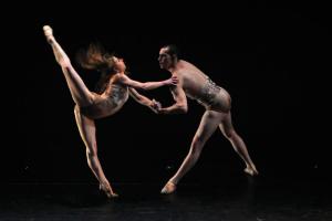 Tyler Stauffer photo: Dancers from Complexions Contemporary Ballet dance a pas de deux titled 